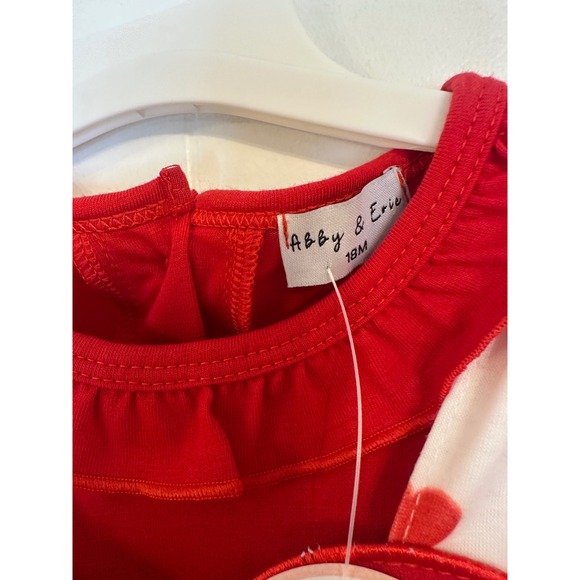 NWT Abby & Evie Red Heart Jumpsuit Set Size 18M Valentines Day Outfit - Picture 3 of 4